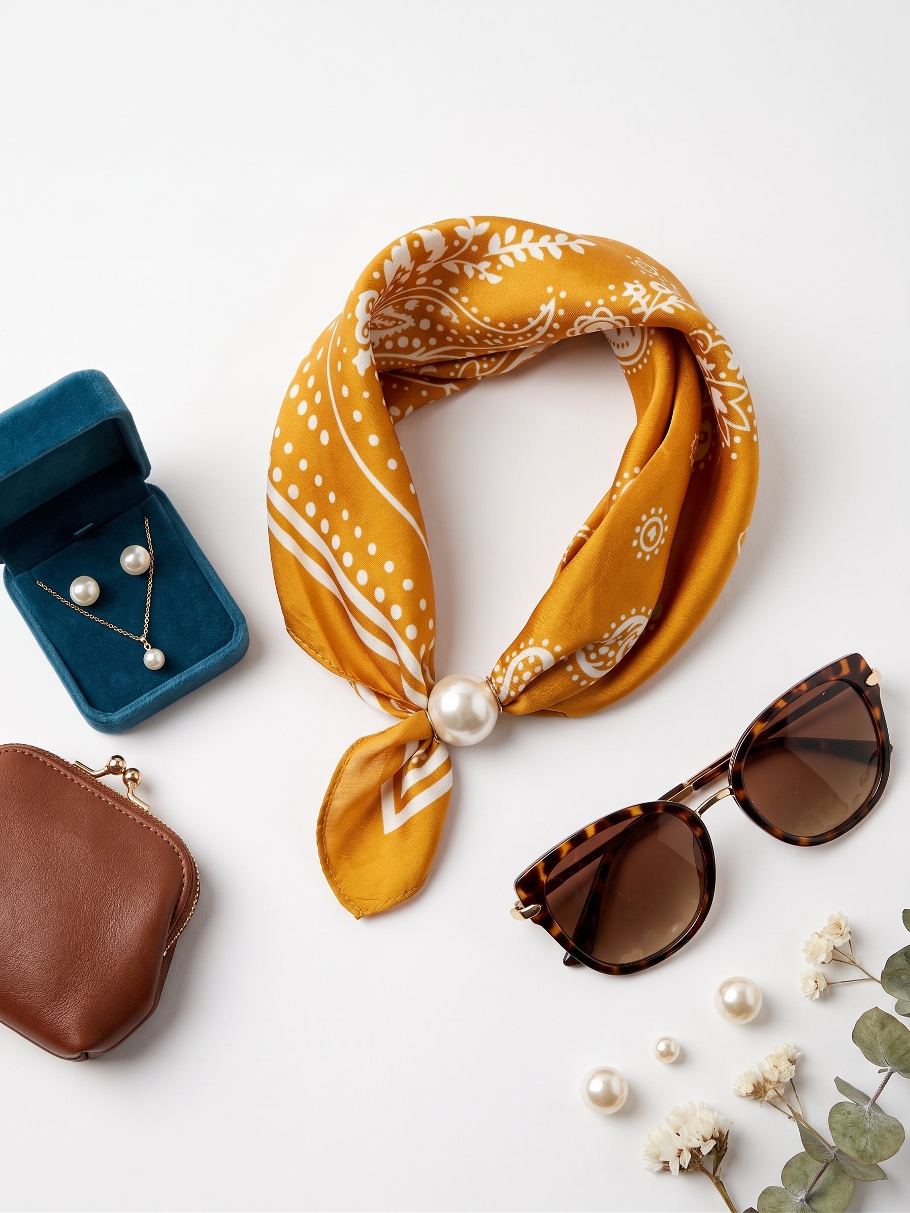 Foulard Mini Paisley ocra|Colore:Ocra