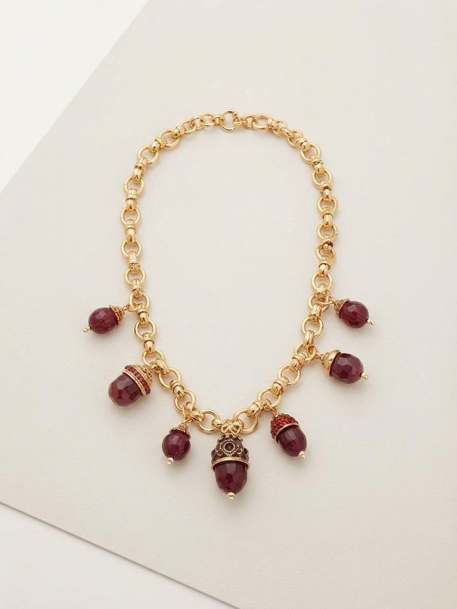 Collana Ciondoli Pietre testa di moro|Colore:Testa di moro