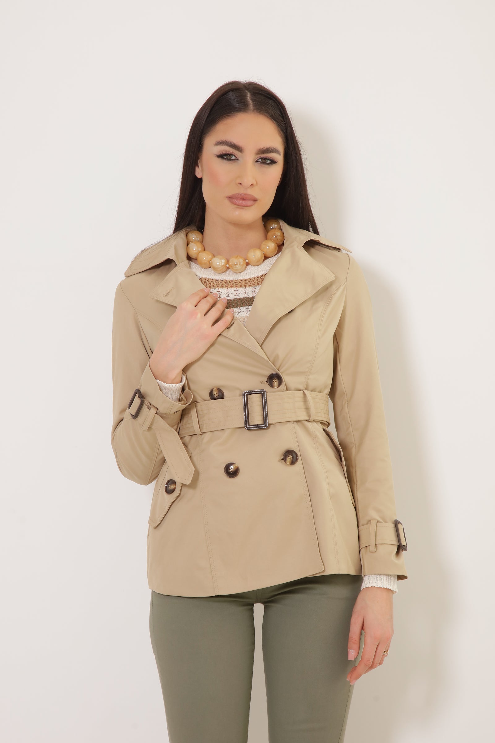 Trench Corto beige|Colore:Beige