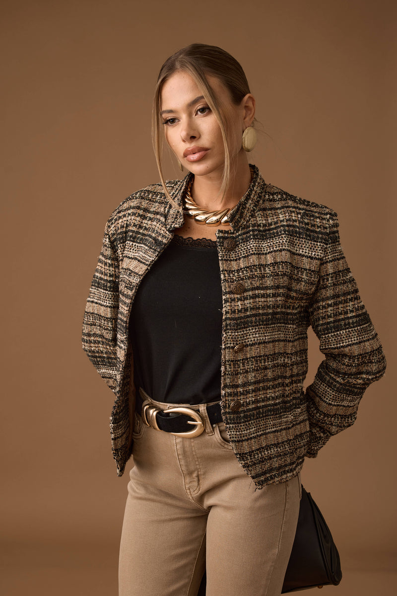 Giacca Tweed grigio scuro|Colore:Grigio scuro
