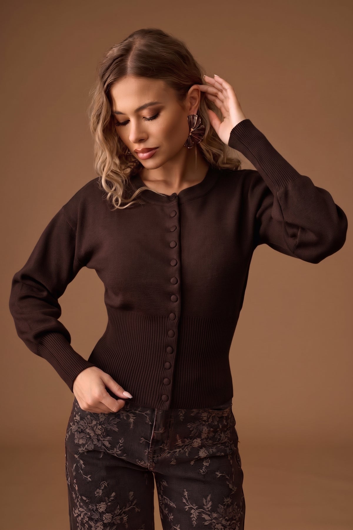 Cardigan Chic Testa di moro|Colore:Testa di moro