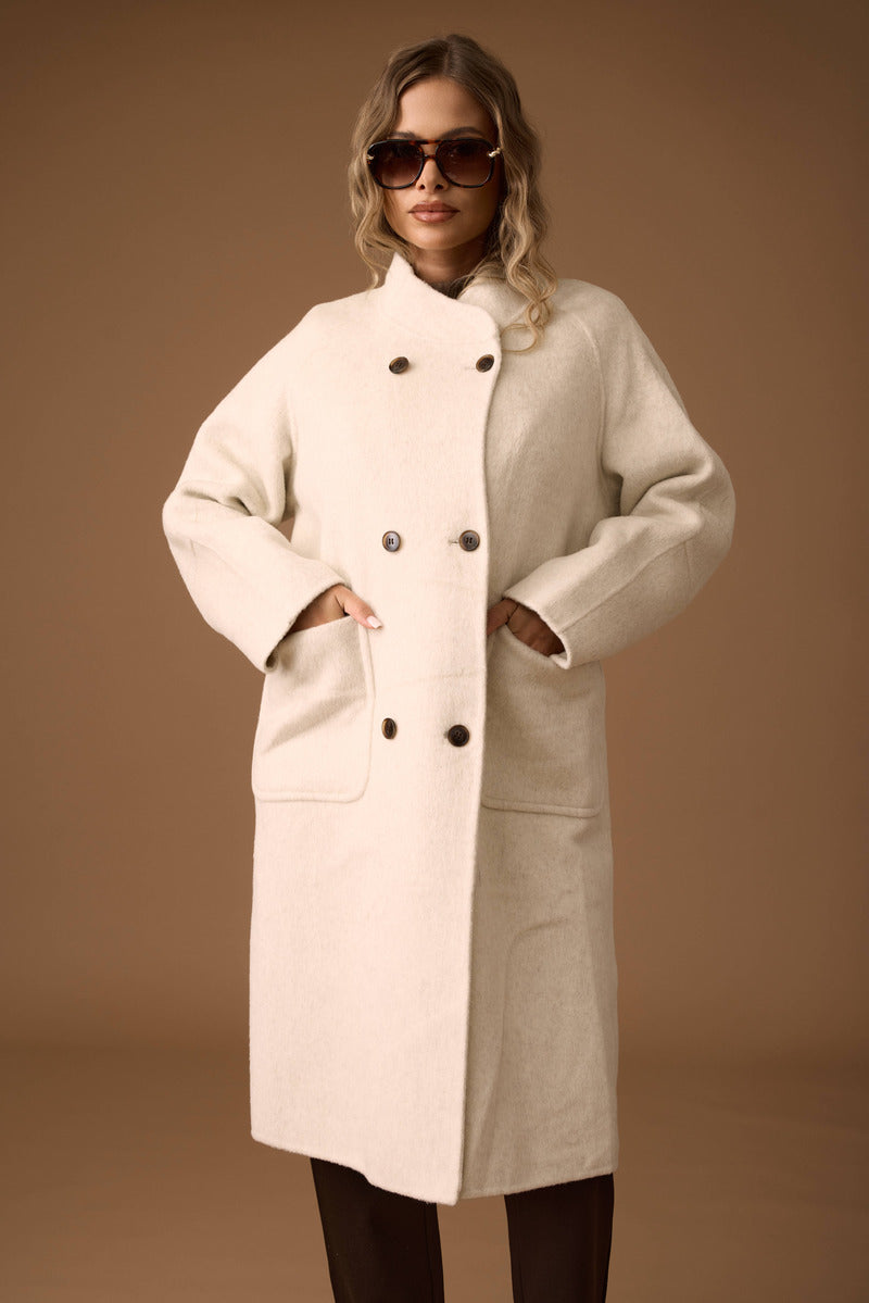 Cappotto Lungo Amy Gesso|Colore:Gesso