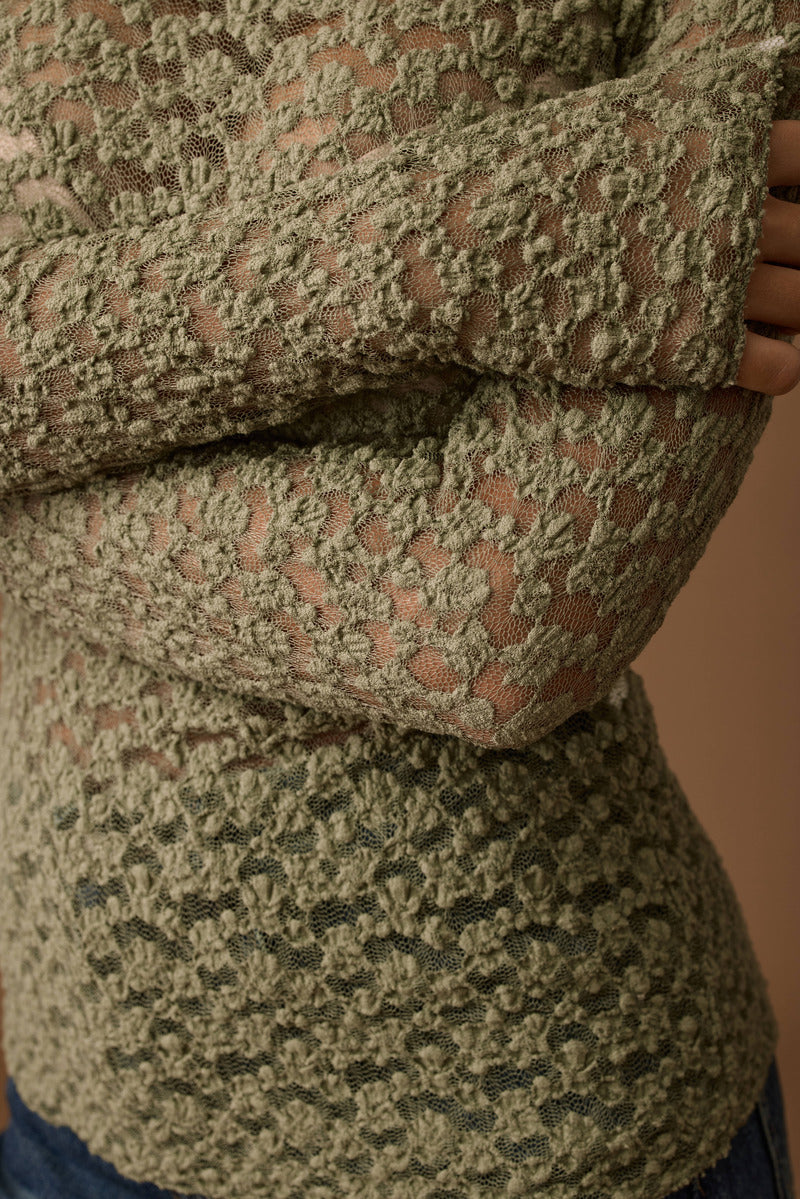 Maglia Manica Lunga Pizzo Kelly verde|Colore:Verde