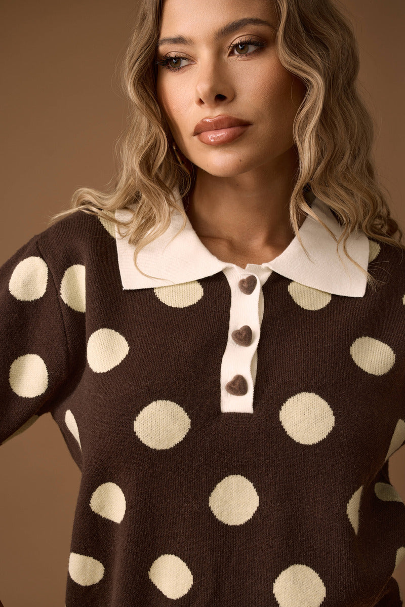 Pull Polo Pois giallo|Colore:Giallo