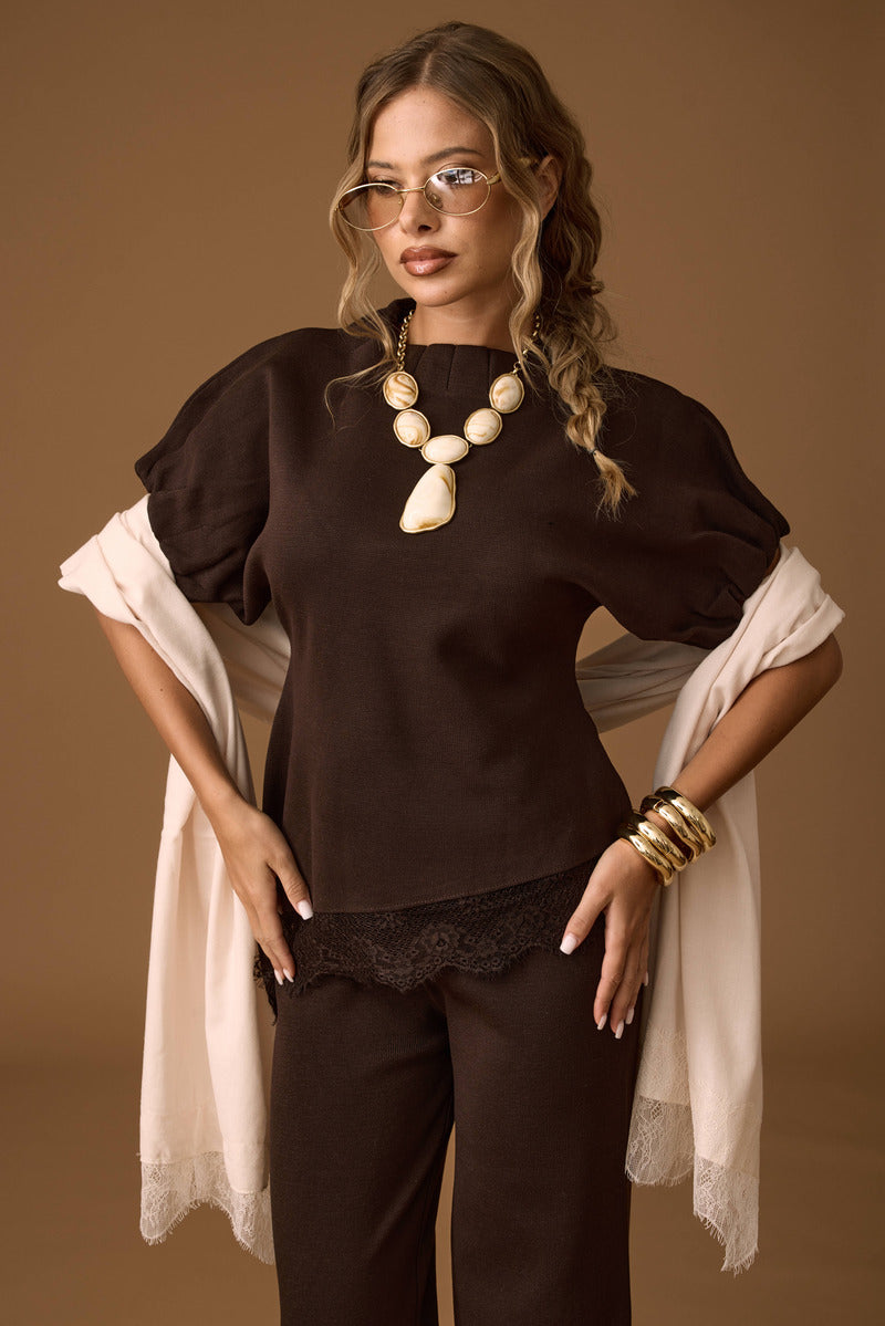 Coordinato Con Pizzo testa di moro|Colore:Testa di moro