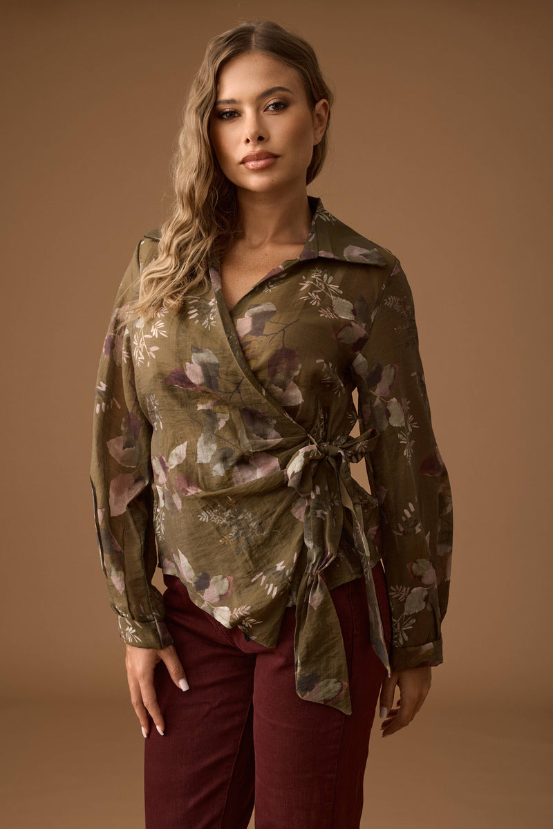 Camicia Fiocco Floreal Verde militare|Colore:Verde militare
