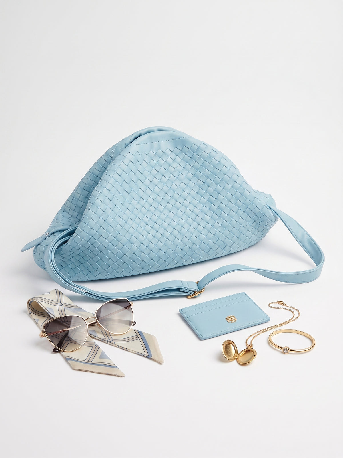 Borsa Intrecciata celeste|Colore:Celeste