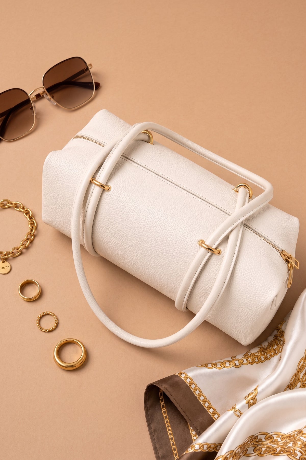 Borsa In Vera Pelle Sophie gesso|Colore:Gesso