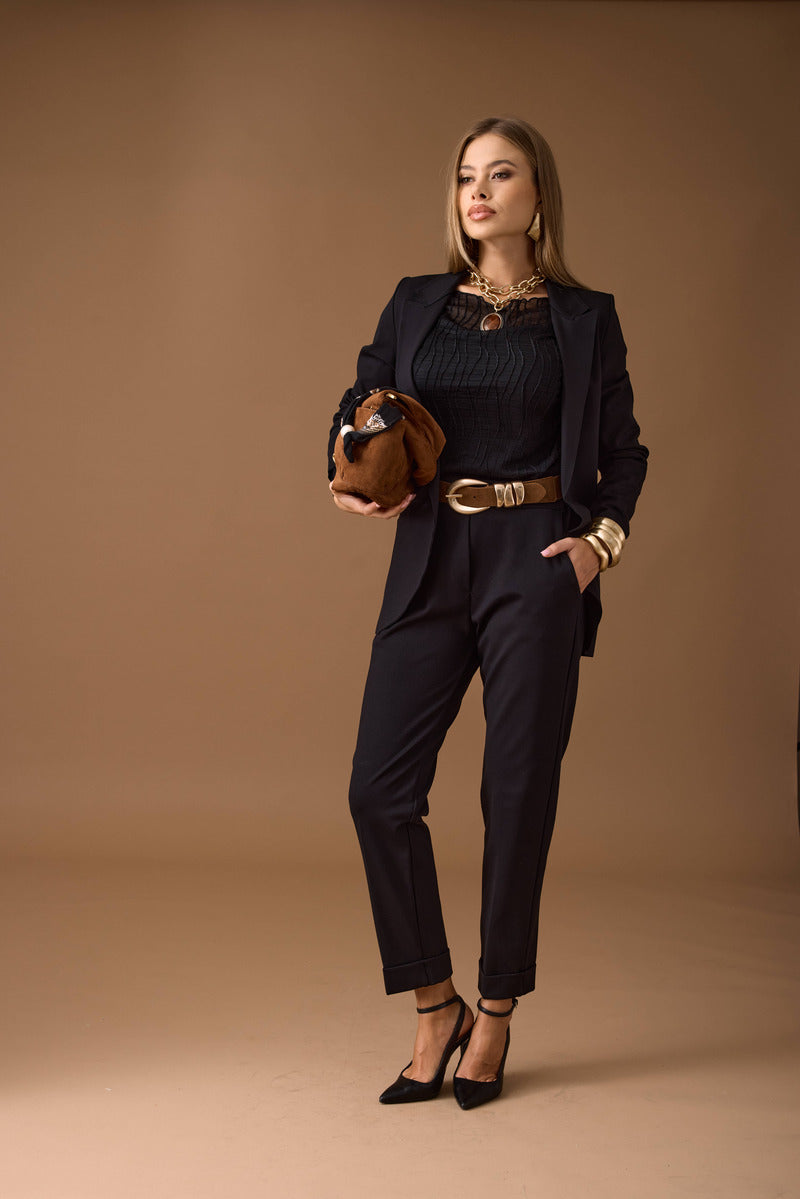 Pantalone Punto Milano nero|Colore:Nero