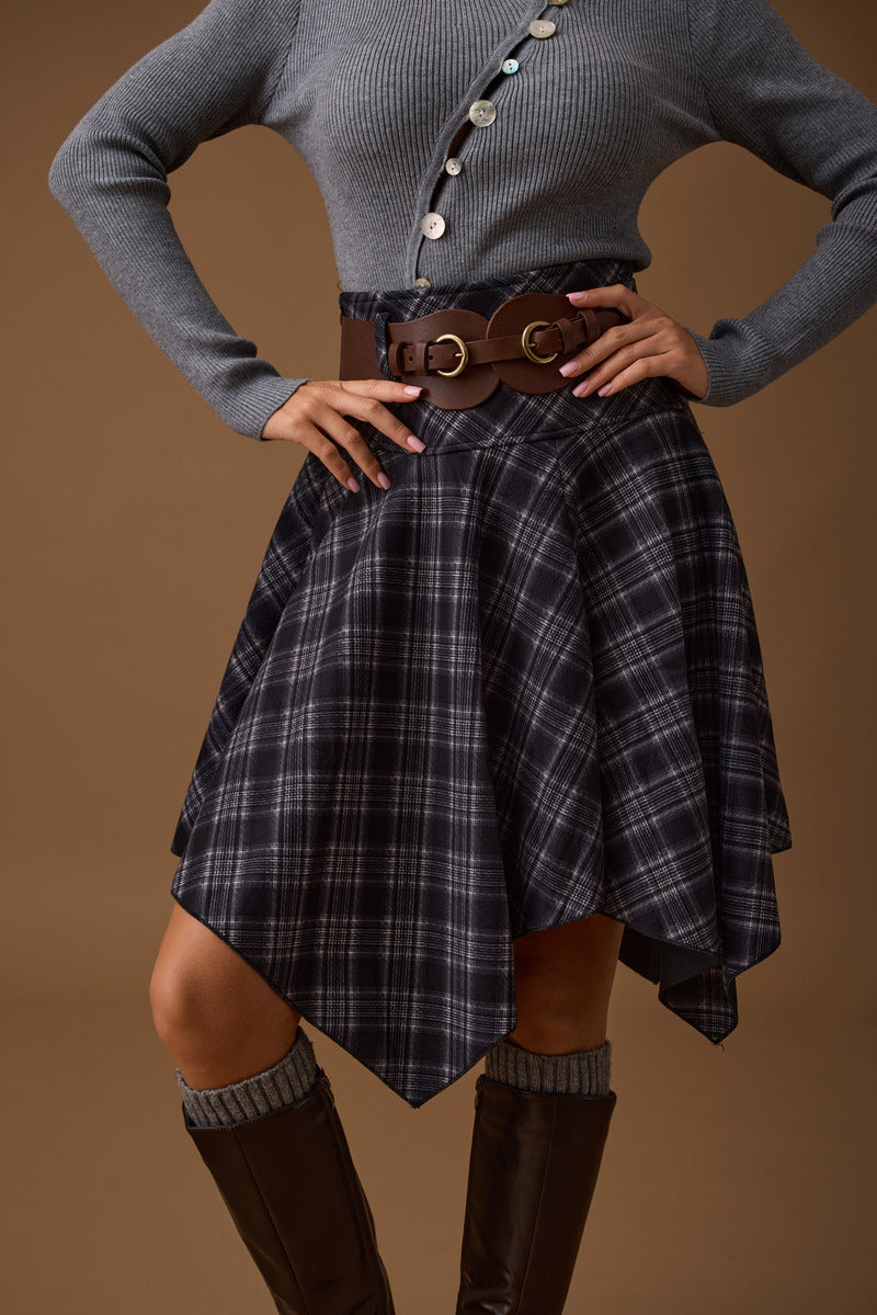 Gonna Ruota Tartan blu|Colore:Blu