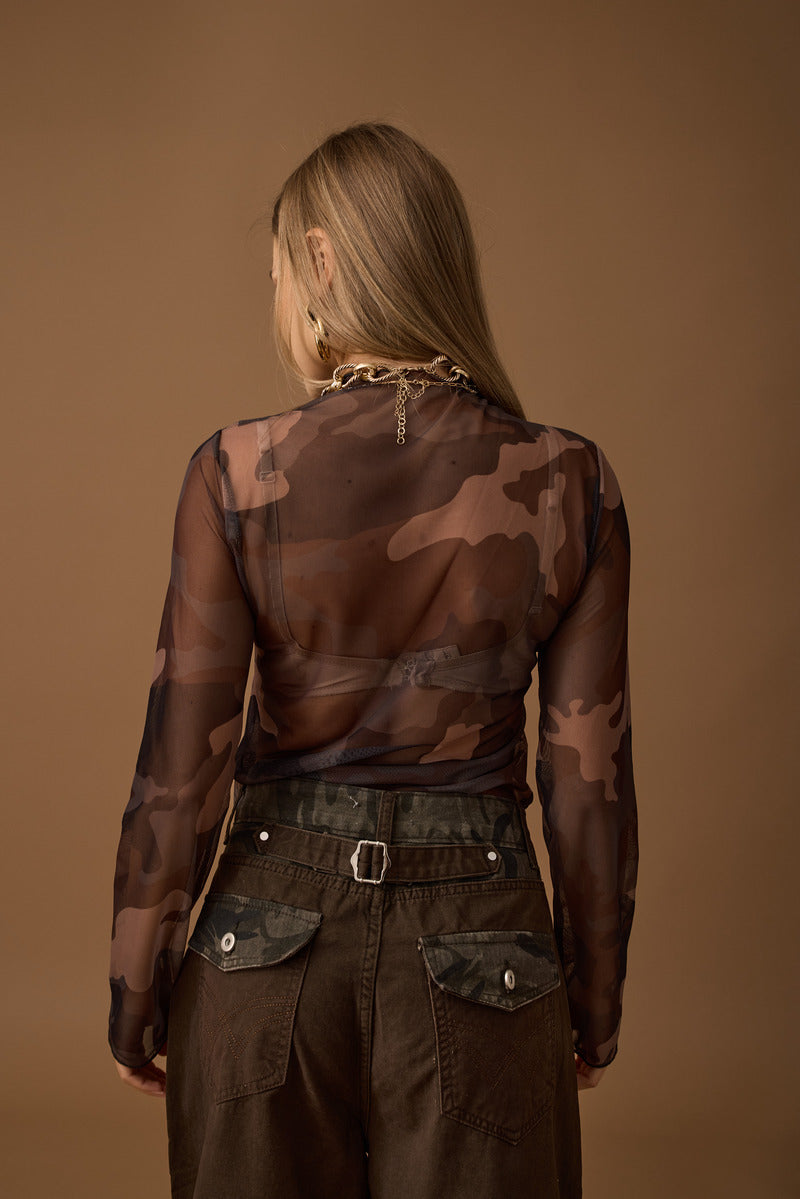 Maglia Tullle Camouflage verde militare|Colore:Verde militare