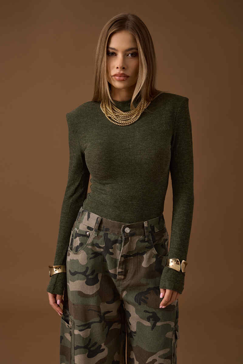 Body Costine Con Spalline verde militare|Colore:Verde militare