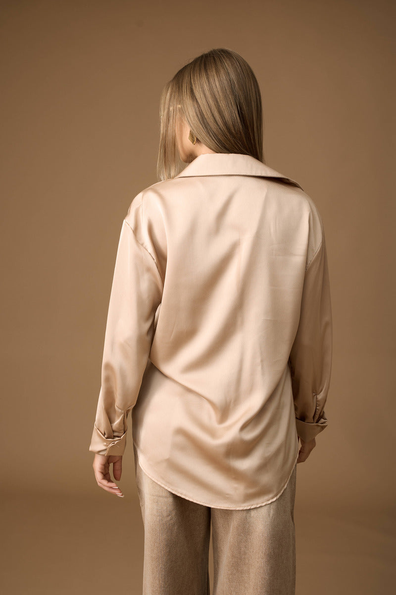 Camicia Satin Beige|Colore:Beige