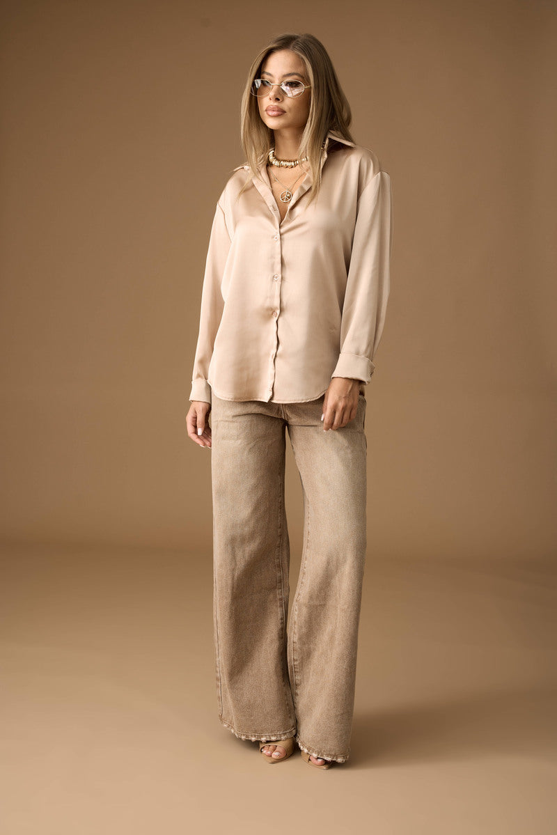 Pantalone Dritto Con Elastico cammello|Colore:Cammello