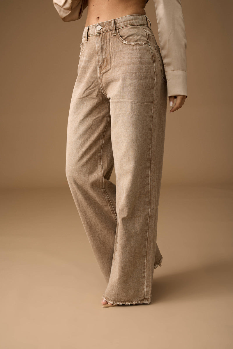 Pantalone Dritto Con Elastico cammello|Colore:Cammello