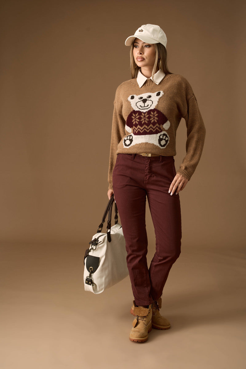 Pantalone Basic Borgogna|Colore:Borgogna