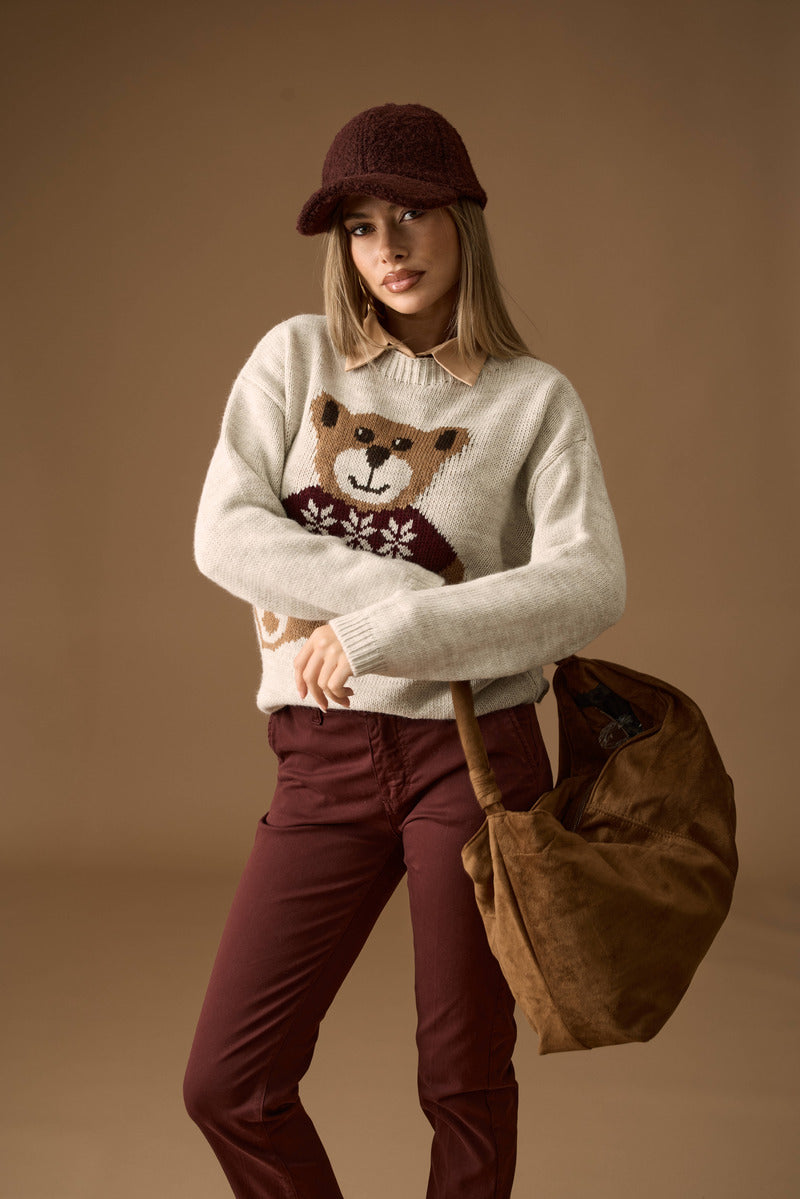 Pull Teddy gesso|Colore:Gesso
