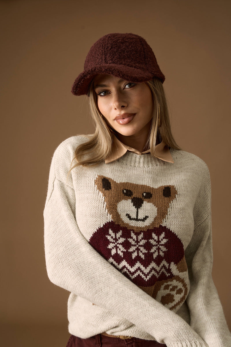 Pull Teddy gesso|Colore:Gesso