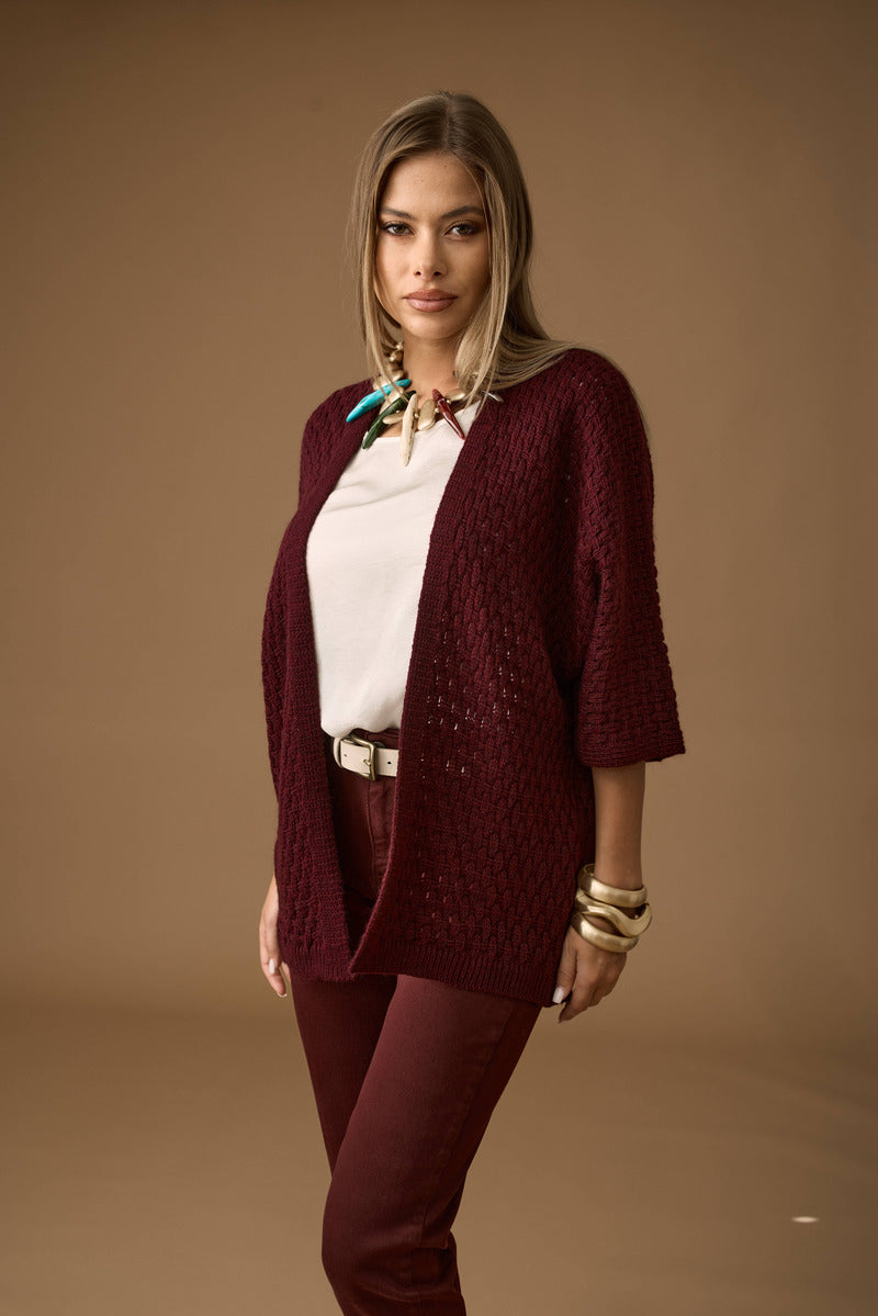 Cardigan Aperto borgogna|Colore:Borgogna