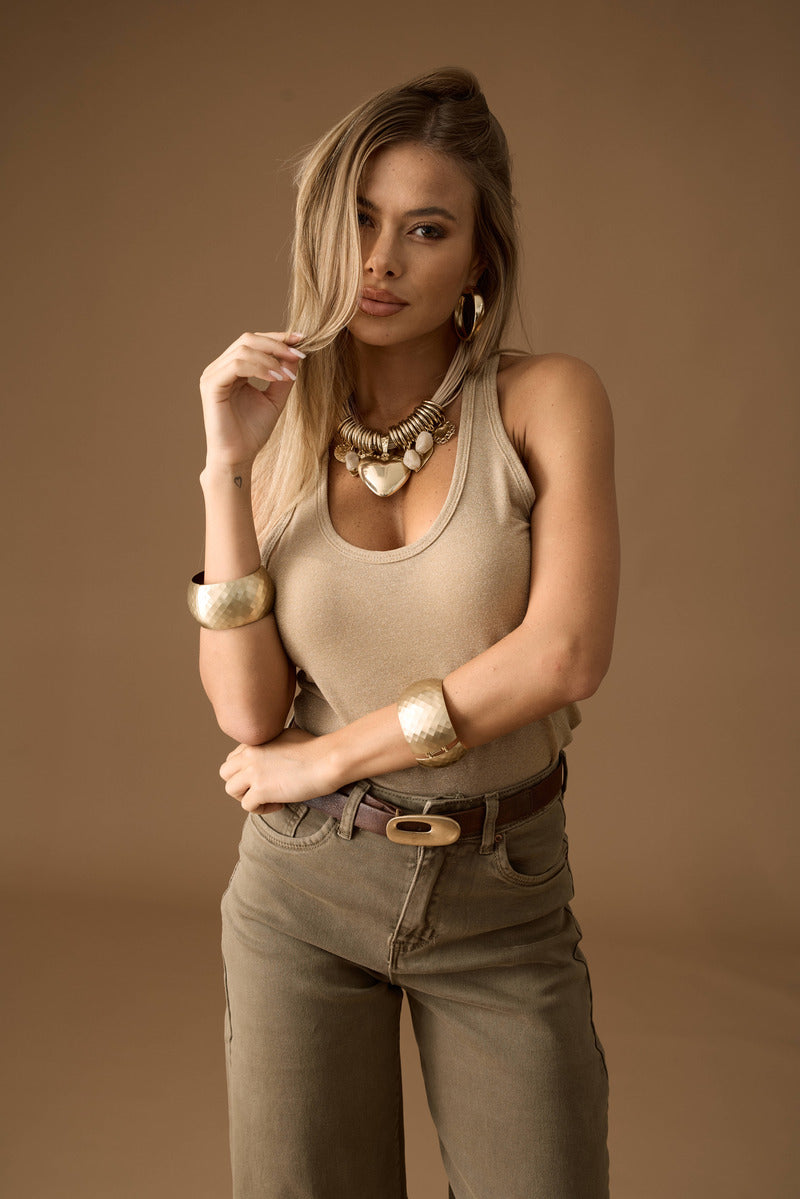 Canotta Lurex Oro|Colore:Oro