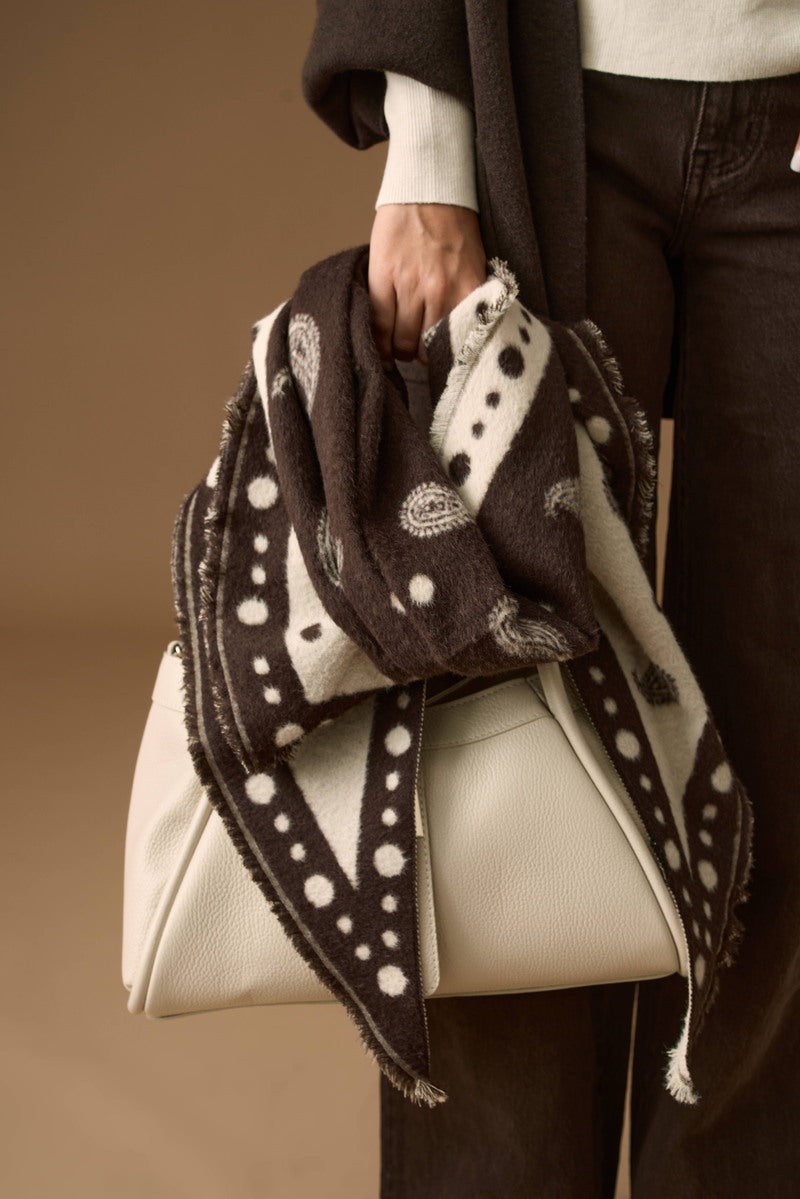 Sciarpone Pois E Cashmere Testa di moro|Colore:Testa di moro