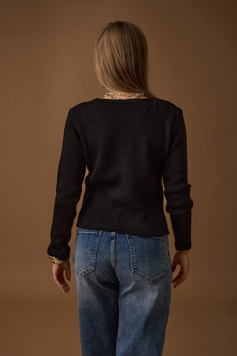 Cardigan 2 Bottoni Vestibilità Slim nero|Colore:Nero