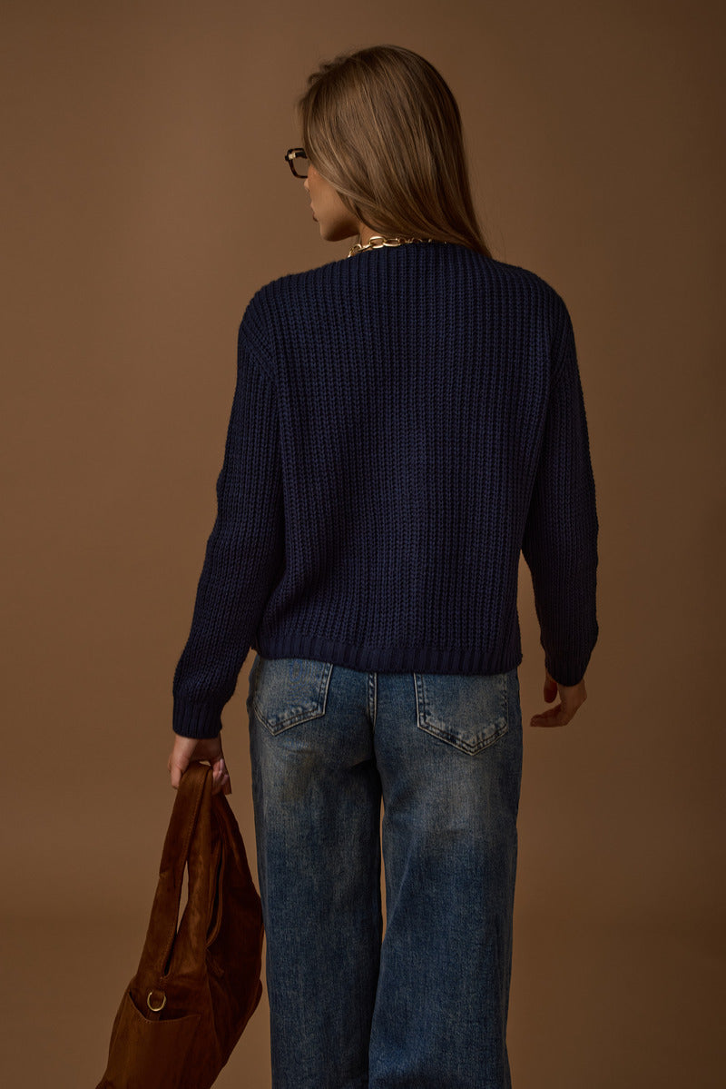 Cardigan Trecce blu|Colore:Blu