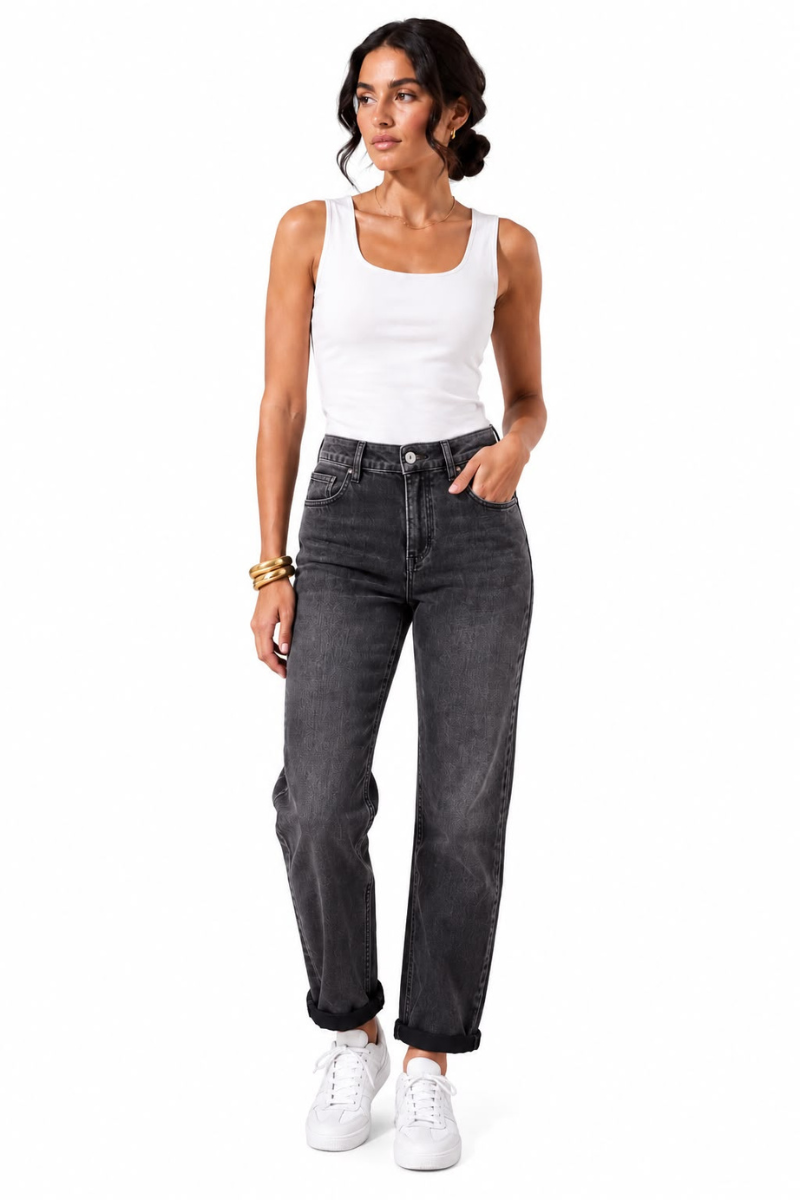 Jeans Ballon denim nero|Colore:Denim nero