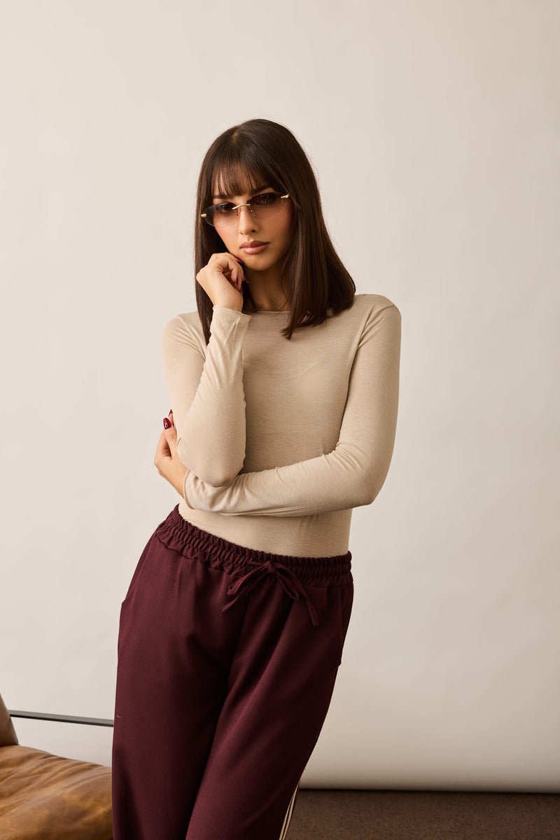 Maglia Girocollo Cashmere beige|Colore:Beige