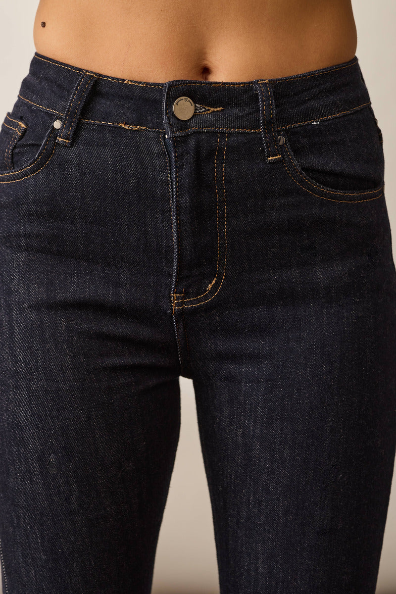 Jeans Zampa Con Fascia denim scuro|Colore:Denim scuro