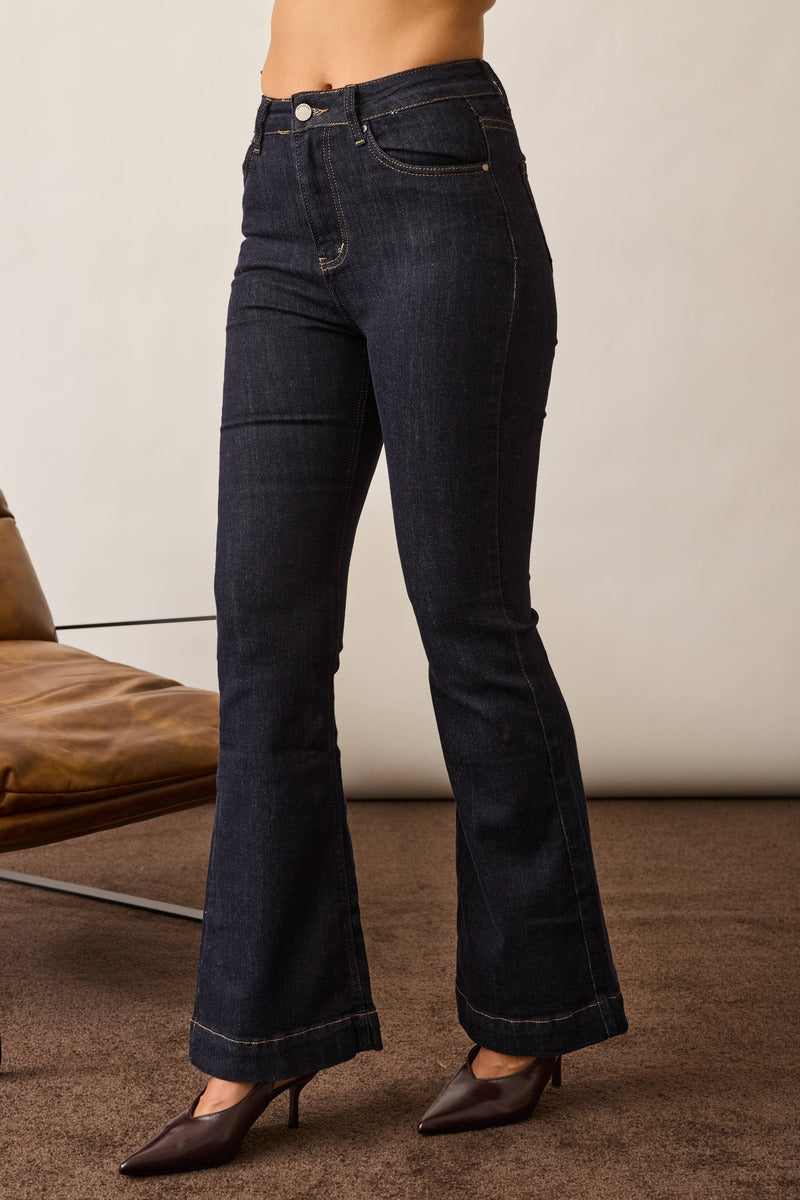 Jeans Zampa Con Fascia denim scuro|Colore:Denim scuro