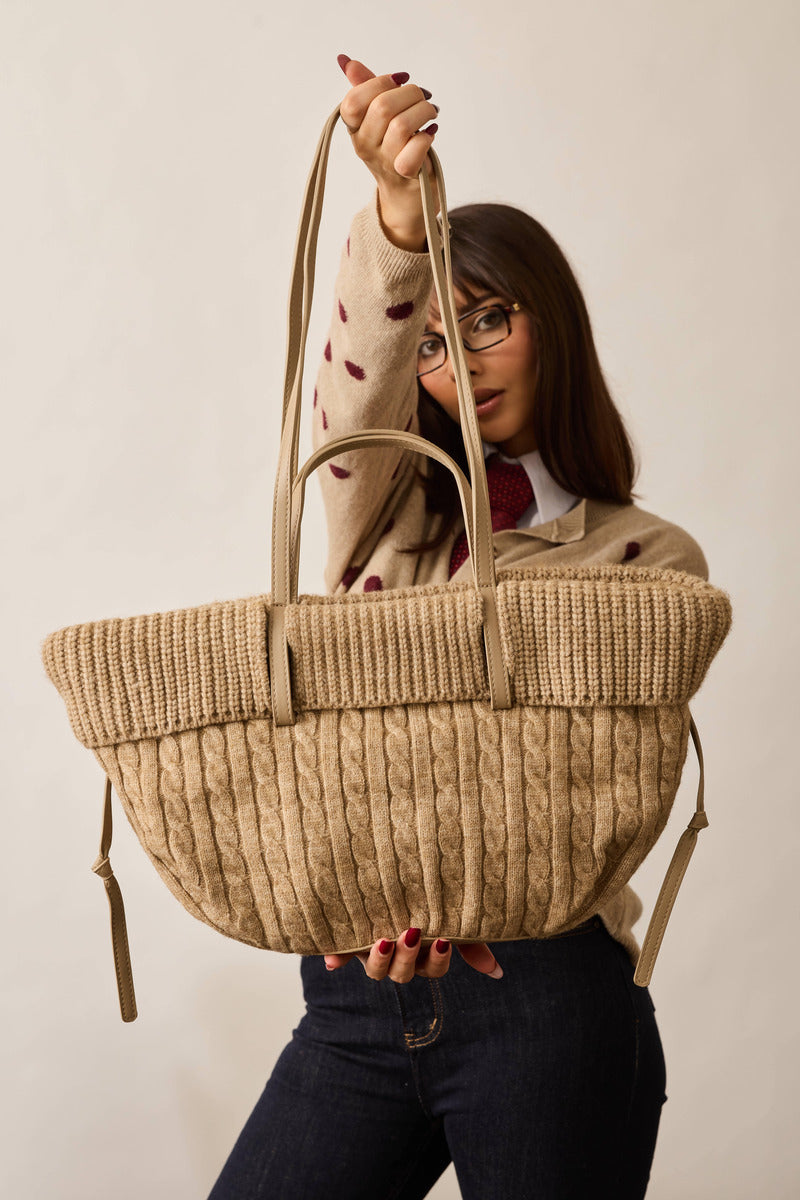 Borsa In Maglia cammello|Colore:Cammello
