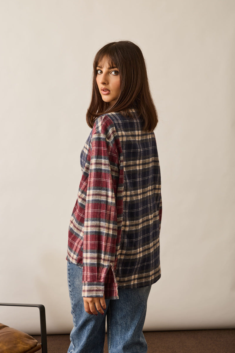 Camicia Quadri Wood borgogna|Colore:Borgogna