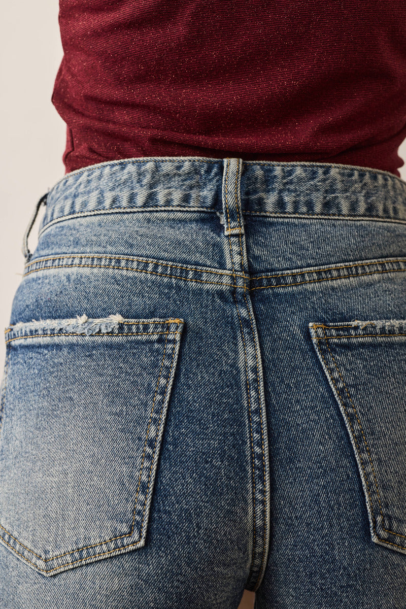 Jeans Carrot Strappi denim|Colore:Denim
