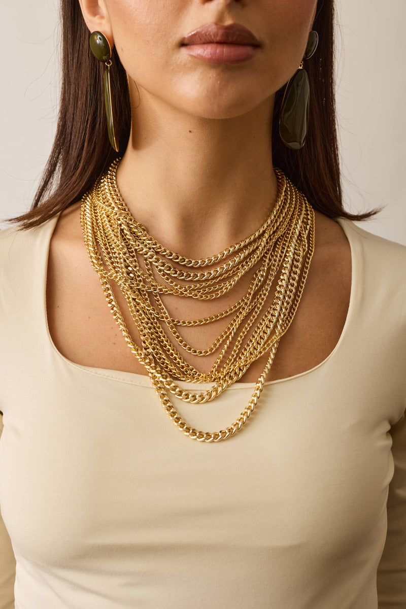 Collana Multicatena oro|Colore:Oro
