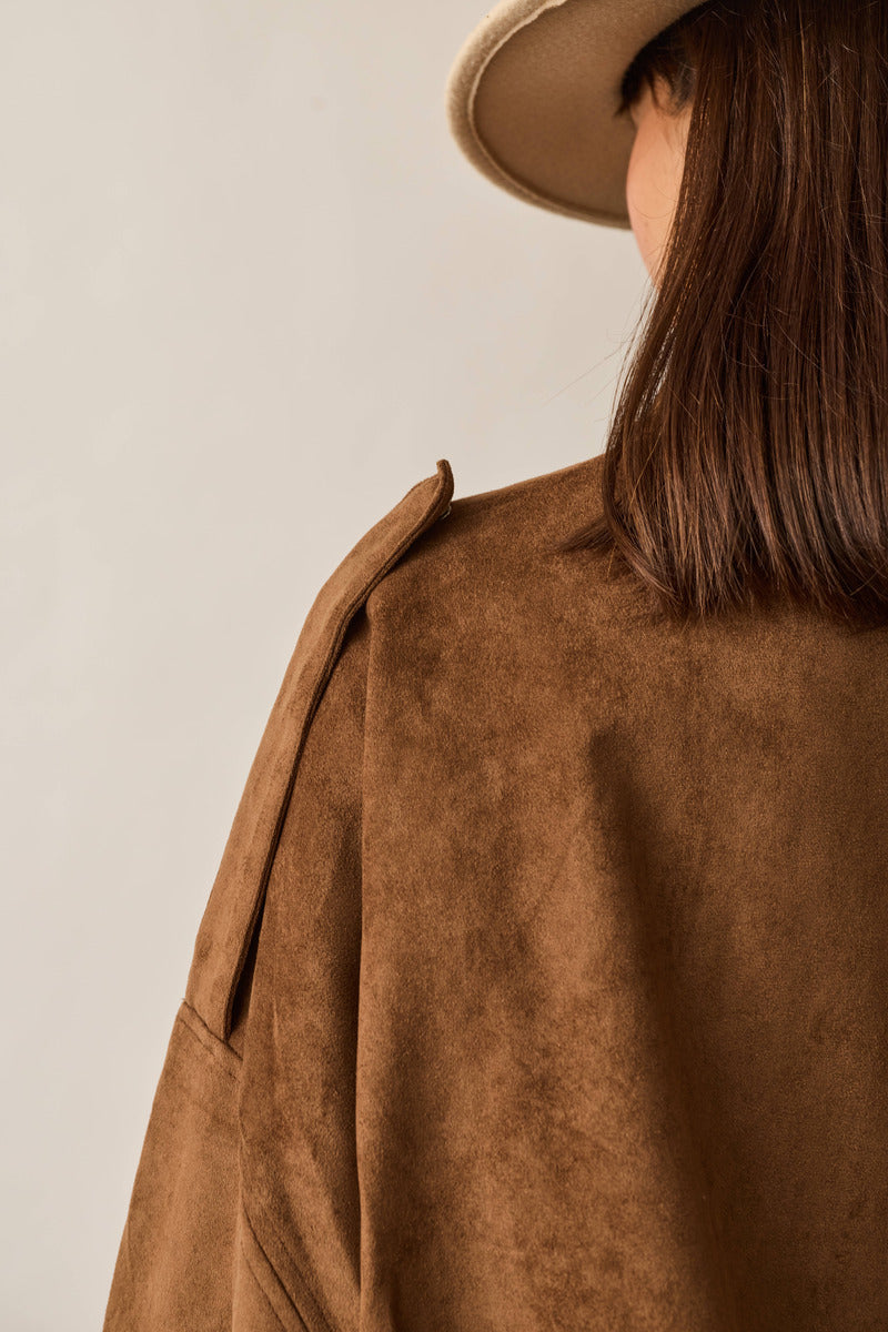 Bomber Scamosciato tabacco|Colore:Tabacco