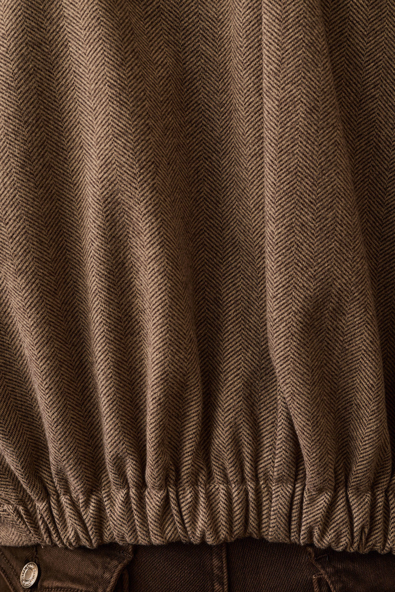 Giacca Bomber Spigata cacao|Colore:Cacao