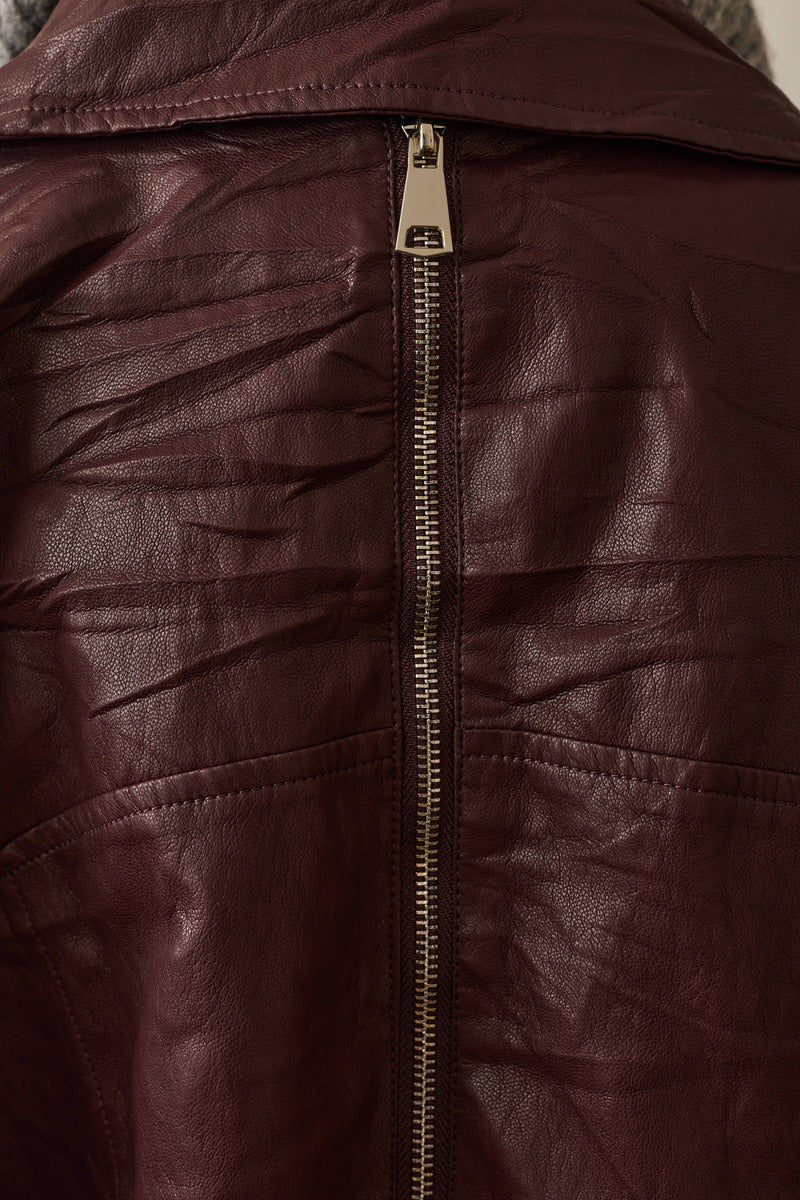 Giubbino Ecopelle Morbido borgogna|Colore:Borgogna