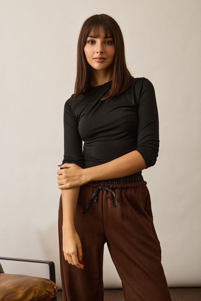 Maglia Con Arriccio nero|Colore:Nero
