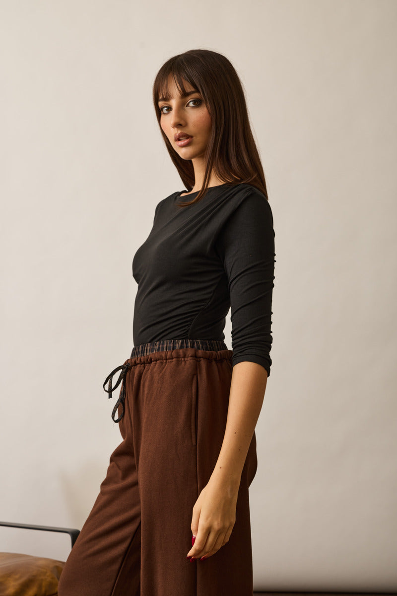 Maglia Con Arriccio nero|Colore:Nero