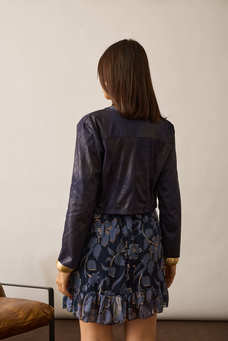 Bolerino Nabuk blu|Colore:Blu