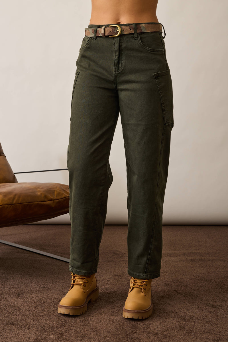 Pantaloni Con Tasconi verde militare|Colore:Verde militare