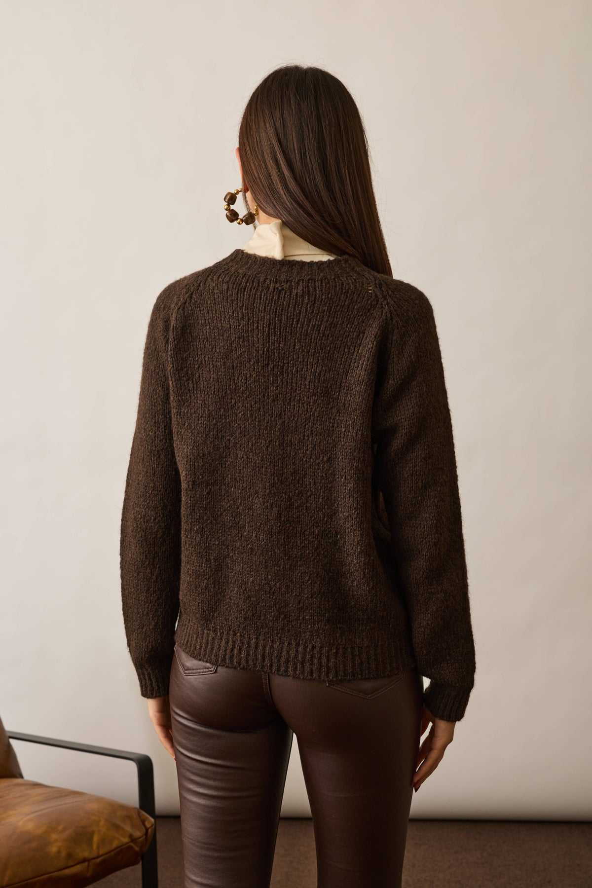 Pull Woman Flower testa di moro|Colore:Testa di moro