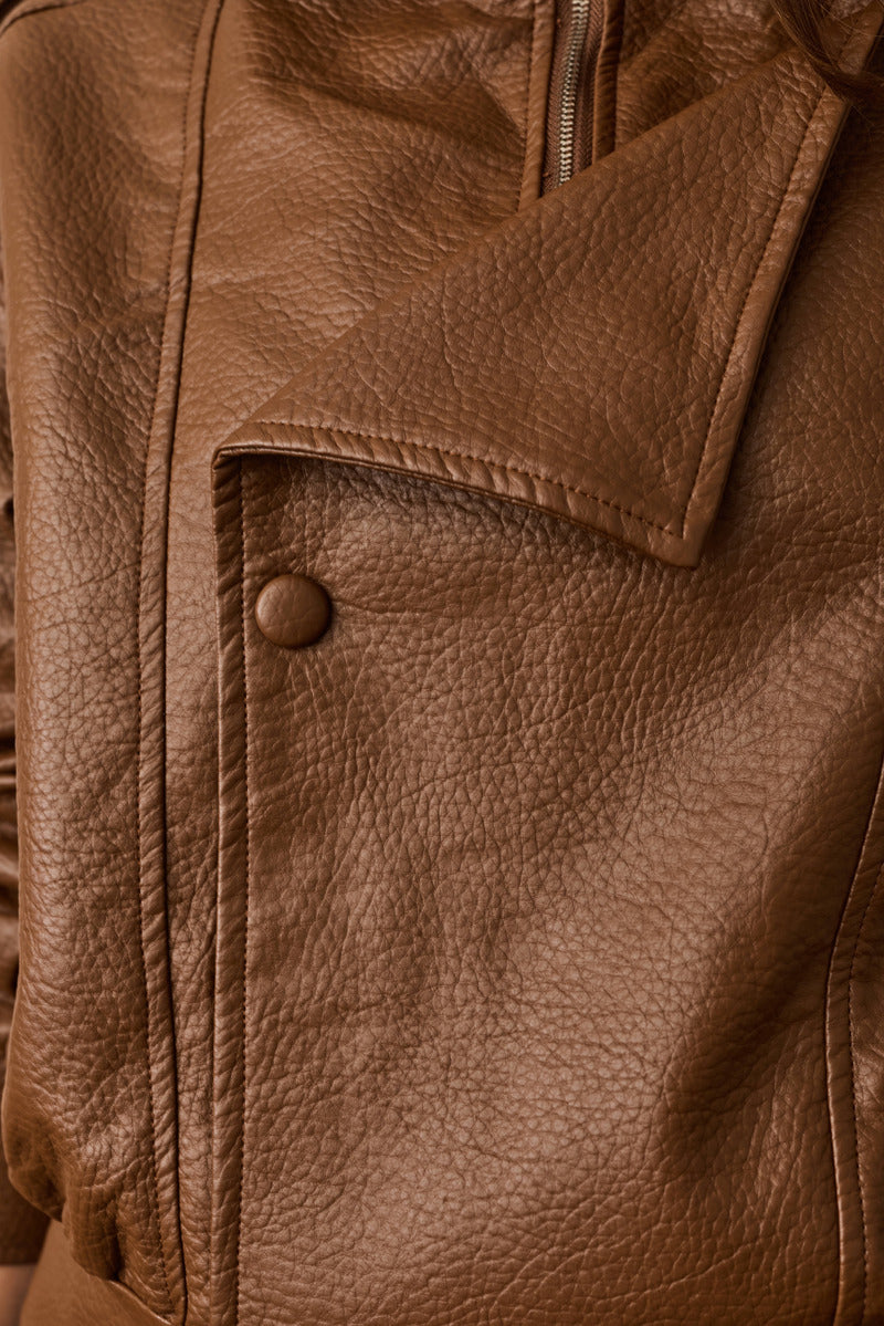 Bomber Aviatore Ecopelle tabacco|Colore:Tabacco