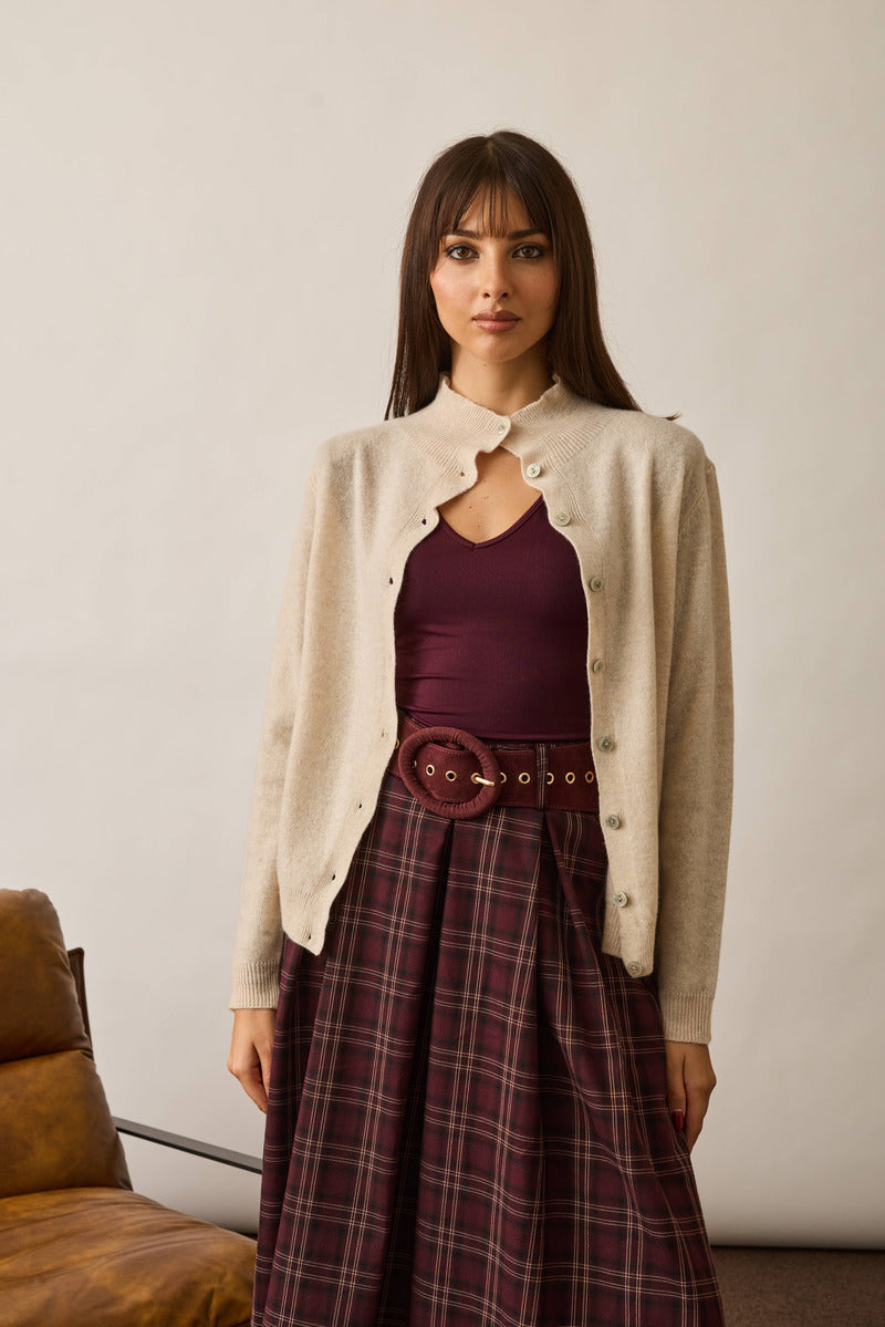 Cardigan Lana Merino beige|Colore:Beige