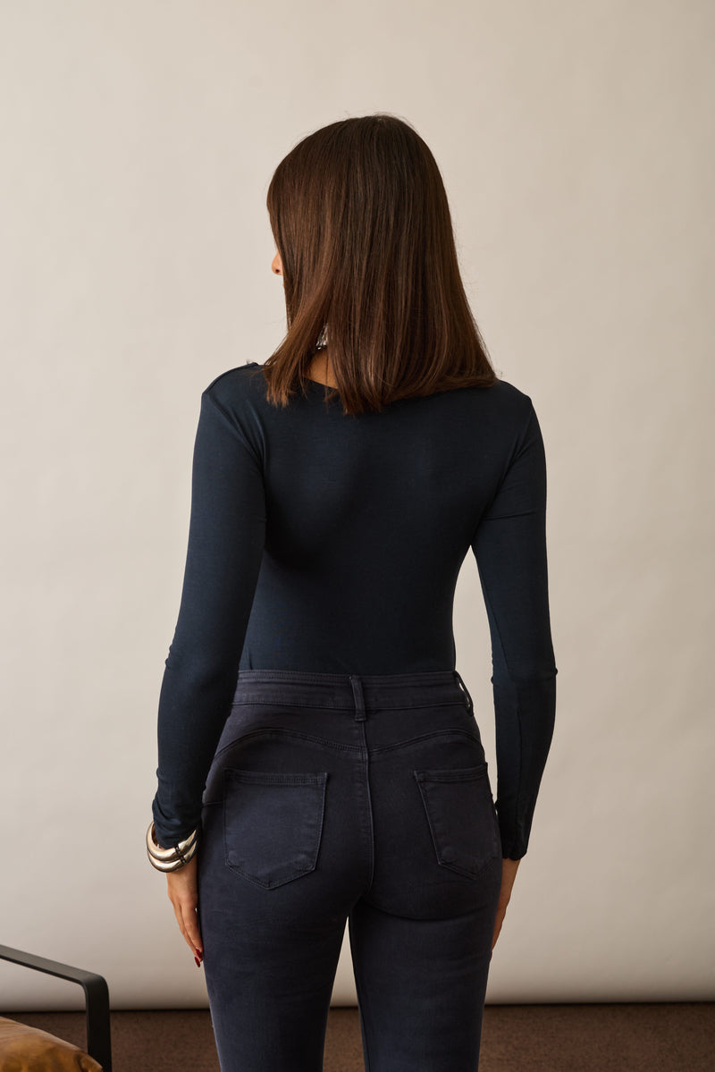 Maglia Scollo V blu|Colore:Blu