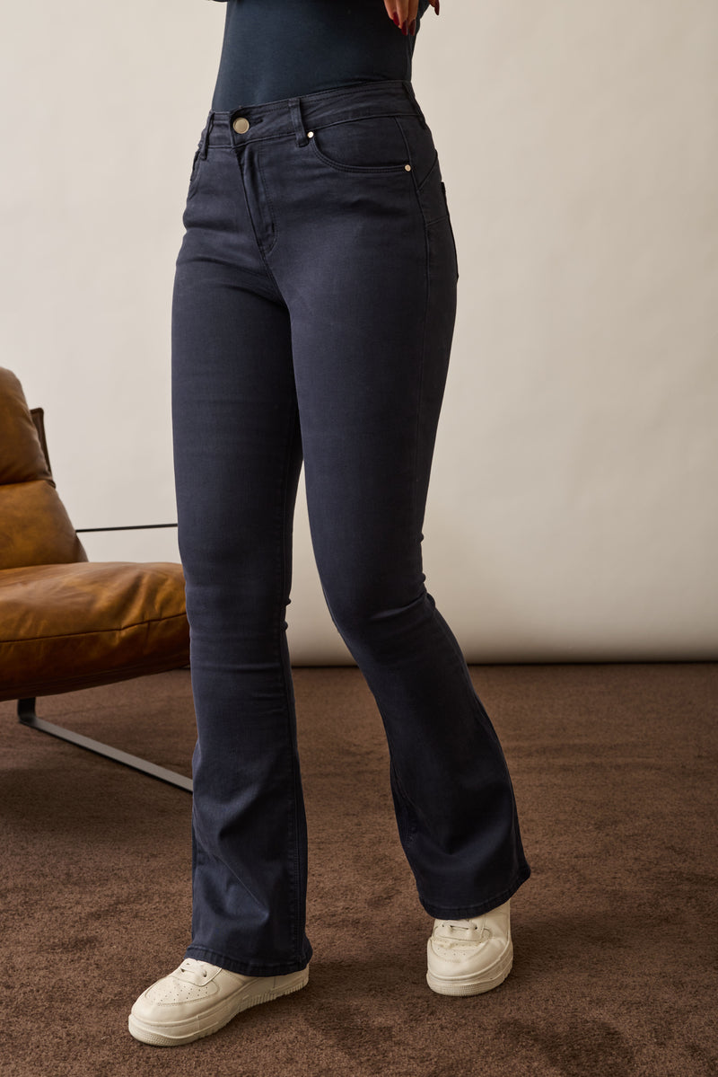 Pantalone Colorato Zampa Blu|Colore:Blu