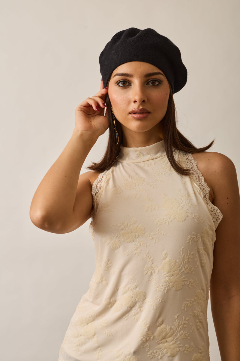 Top Scollo Amerciano Rose burro|Colore:Burro