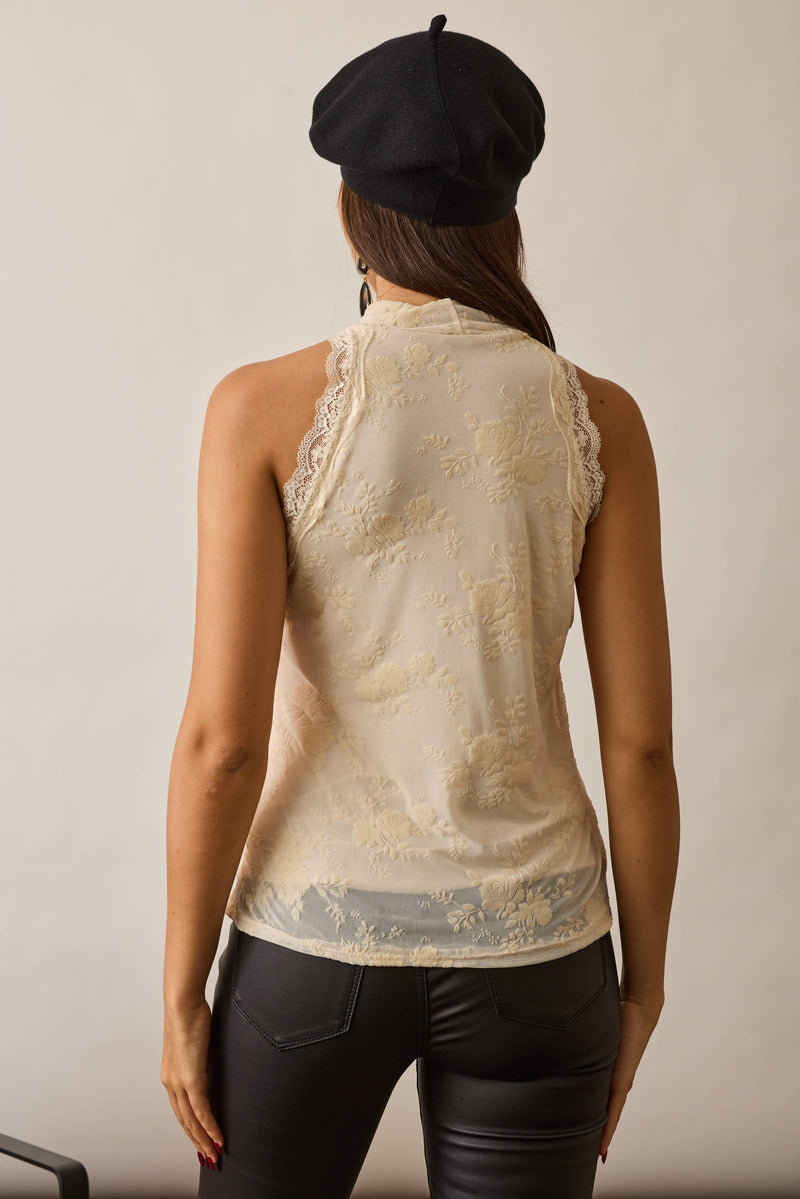 Top Scollo Amerciano Rose burro|Colore:Burro