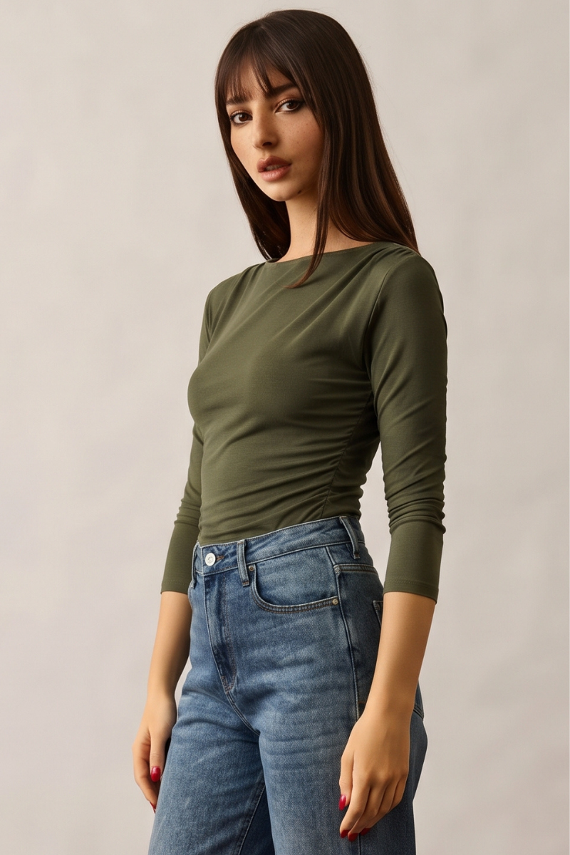 Maglia Con Arriccio Verde militare|Colore:Verde militare
